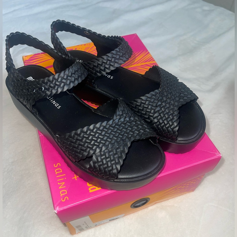 For not using, Melissa Sandals black 🥰 with its characteristic smell, size: 7
